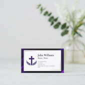 エレガントな紫黒の教会の牧師祭司 名刺 (スタンド正面)