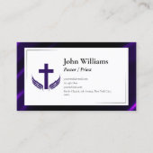 エレガントな紫黒の教会の牧師祭司 名刺 (正面)