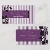 エレガントな細い縦縞の元のインテリア・デザイナー 名刺 (正面/裏面)