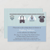 エレガントな紳士の男の赤ちゃんのシャワーの招待状 招待状 (正面/裏面)
