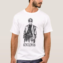 エレガントな紳士ファッション スケッチTシャツ
