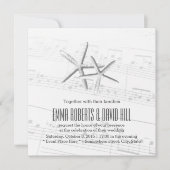 エレガントな組のヒトデの音楽的な結婚式 招待状 (正面)