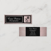 エレガントな組み立てられた花のミニマルなカメラマン スキニー名刺 (正面/裏面)