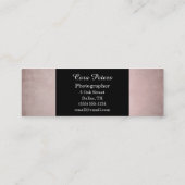 エレガントな組み立てられた花のミニマルなカメラマン スキニー名刺 (裏面)