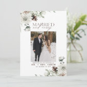 エレガントな結婚と幸せな新婚クリスマスフォト シーズンカード (スタンド正面)