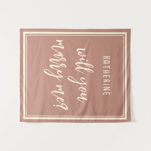 エレガントな結婚プロポーズ　結婚してくれますか タペストリー (正面(横))