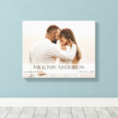 エレガントな結婚写真記念日 キャンバスプリント (インサイチュ (ウッドフロア))