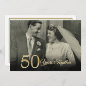 エレガントな結婚写真 いつでも記念日 招待状 (正面/裏面)