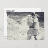 エレガントな結婚式ありがとうはがき | 白のスクリプト ポストカード (正面/裏面)