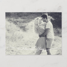 エレガントな結婚式ありがとうはがき | 白のスクリプト ポストカード