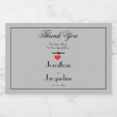 エレガントな結婚式ありがとうシックなグレーミニ リキュールボトルラベル (シングルラベル)