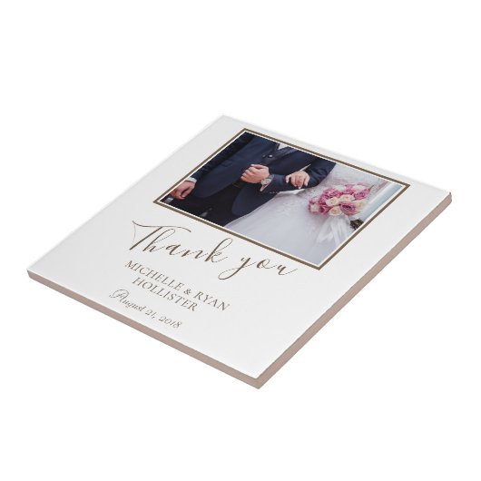 エレガントな結婚式ありがとうスクリプトの写真 タイル (側面)