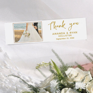 エレガントな結婚式ありがとうスクリプトの写真 ペットボトルラベル