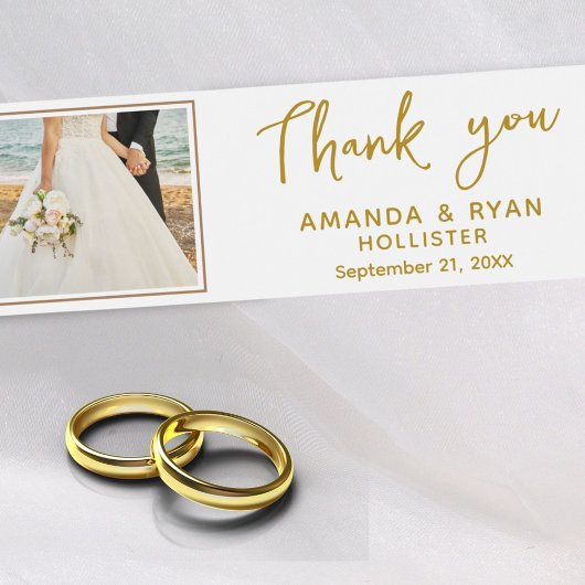 エレガントな結婚式ありがとうスクリプトの写真 ペットボトルラベル