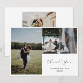 エレガントな結婚式ありがとうスクリプト4枚の写真 サンキューカード (正面/裏面)