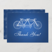 エレガントな結婚式ありがとうノートタンデムバイクブルー ノートカード (正面/裏面)
