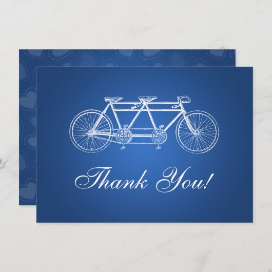 エレガントな結婚式ありがとうノートタンデムバイクブルー ノートカード (正面/裏面)