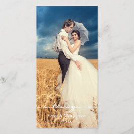 エレガントな結婚式ありがとうフォトカード サンキューカード