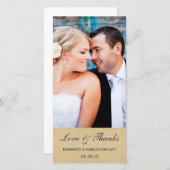 エレガントな結婚式ありがとうフォトカード/シャンパン サンキューカード (正面/裏面)