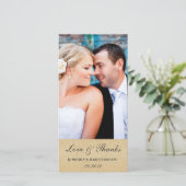 エレガントな結婚式ありがとうフォトカード/シャンパン サンキューカード (スタンド正面)