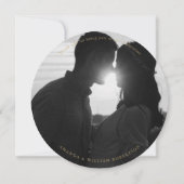 エレガントな結婚式ありがとうフォトカード 招待状 (裏面)