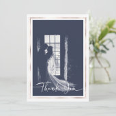 エレガントな結婚式ありがとうフォトカード 招待状 (スタンド正面)