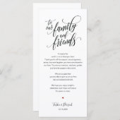 エレガントな結婚式ありがとうプレースセットカード プログラム (正面/裏面)