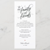 エレガントな結婚式ありがとうプレースセットカード プログラム (正面)