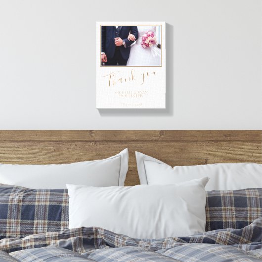 エレガントな結婚式ありがとう写真 キャンバスプリント (インサイチュ (寝室))