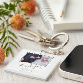 エレガントな結婚式ありがとう写真 キーホルダー (正面右)