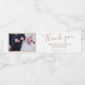 エレガントな結婚式ありがとう写真 ペットボトルラベル (シングルラベル)