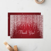 エレガントな結婚式ありがとう夜Dazzle Red ノートカード (正面/裏面インサイチュ)
