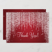 エレガントな結婚式ありがとう夜Dazzle Red ノートカード (正面/裏面)