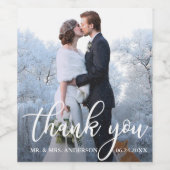 エレガントな結婚式ありがとう新郎撮影 ワインラベル (シングルラベル)