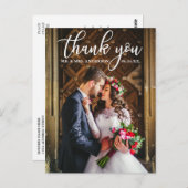 エレガントな結婚式ありがとう新郎新婦の写真 ポストカード (正面/裏面)