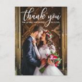 エレガントな結婚式ありがとう新郎新婦の写真 ポストカード (正面)