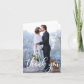 エレガントな結婚式ありがとう新郎新婦フォトノート サンキューカード (正面)