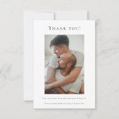 エレガントな結婚式ありがとう緑の白い写真 サンキューカード (正面)