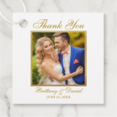 エレガントな結婚式ありがとう金ゴールドフレームの写真 フェイバータグ (正面)