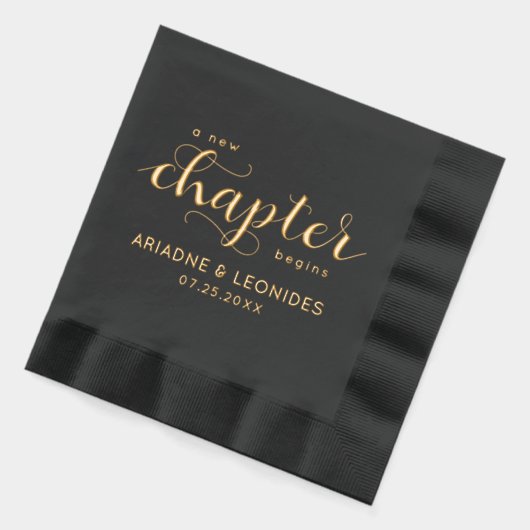 エレガントな結婚式で新しい章が始まる 箔ナプキン (左)