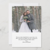 エレガントな結婚式と新婚のクリスマスフォト シーズンカード (裏面)