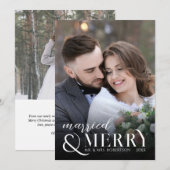 エレガントな結婚式と新婚のクリスマスフォト シーズンカード (正面/裏面)