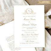 エレガントな結婚式と金ゴールドモノグラムスペインの, in 招待状