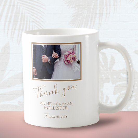 エレガントな結婚式のお礼の写真 コーヒーマグカップ
