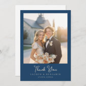 エレガントな結婚式のお礼カード サンキューカード (正面/裏面)
