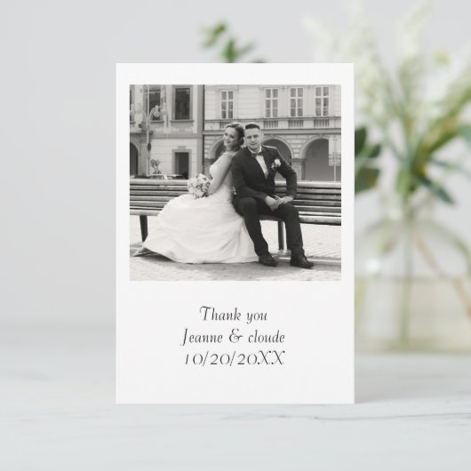 エレガントな結婚式のお礼カード サンキューカード (スタンド正面)