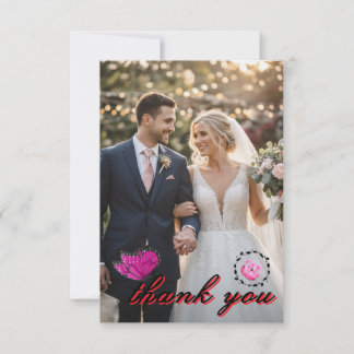 💍 エレガントな結婚式のお礼カード サンキューカード