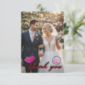 💍 エレガントな結婚式のお礼カード サンキューカード (スタンド正面)