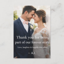 エレガントな結婚式のお礼カード