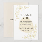 エレガントな結婚式のお礼カード フラットお礼カード サンキューカード (正面/裏面)